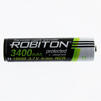 Robiton 3.4/Li18650 (NCR18650B) с защитой с высоким контактом PK1