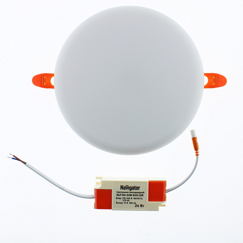 Светильник безрамочный 24Вт, 4000К, круглый, с регулируемым диаметром врезного отверстия 50-160мм Navigator (NLP-R2-24W-840-LED)