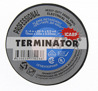 Изолента Terminator ICA8P черная ПВХ 19x0.22мм, 20м 
