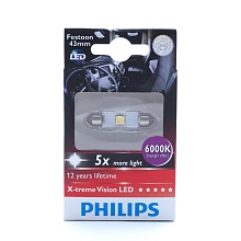 C5W Philips Festoon X-treme Vision LED White 6000K 24V T10,5x43 249466000X1   
