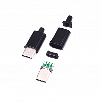 USB3.1 TYPE-C штекер на кабель ( чёрный)