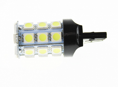Светодиодная лампа W21/5W (T20/5) 12V 5050 27 SMD LED White Lumen