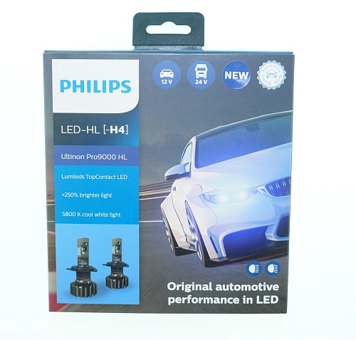 Светодиодная лампа H4 Philips Ultinon Pro9000 LED-HL 5800K 13,2V 11342U90CWX2 2шт