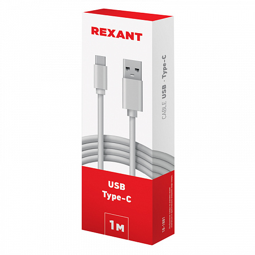Шнур USB-A (шт) - USB 3.1 type C (шт) 1,0м Rexant