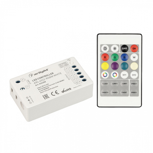 Контроллер ARL-4022-RGBW White (5-24V, 4x4A, ПДУ 24кн, RF)